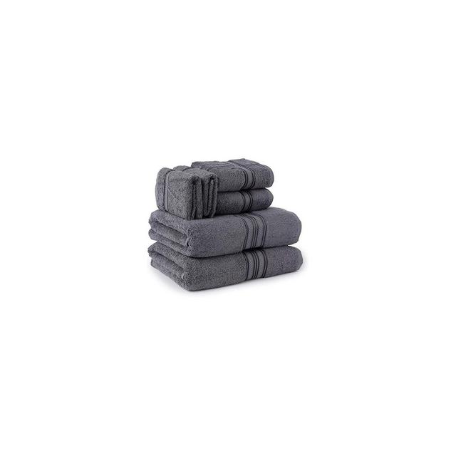 Noble House Ultra Soft 100% Cotton Extra Heavy Hotel & Spa Feel 6pc Bath Towel Set Bathroom 2 Bath Towels 2 Hand Towels 2 Washcloths - Gray