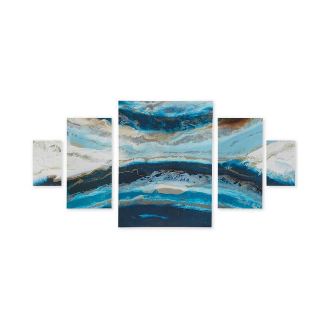 Madison Park Midnight Tide Blue 5-Pc. Gel-Coated Canvas Print Set