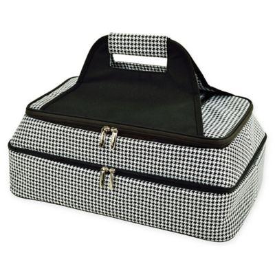 Picnic At Ascot Two Layer Hot/Cold Thermal Casserole Carrier in Black/White