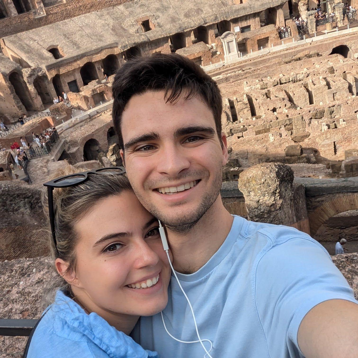 Inside the colosseum in Rome