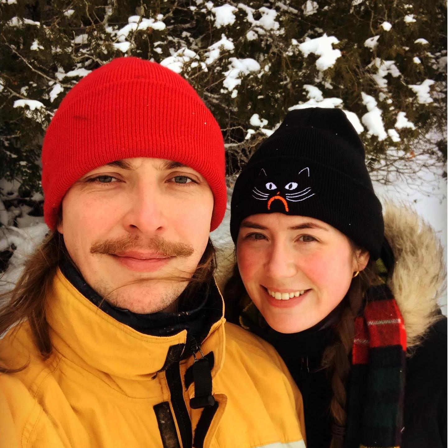 Braving the cold in Presque Isle, WI.