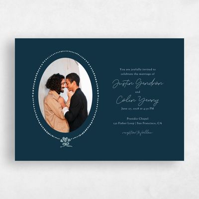 Deepest Teal, Blue Wedding Invitation - Coeur Photo