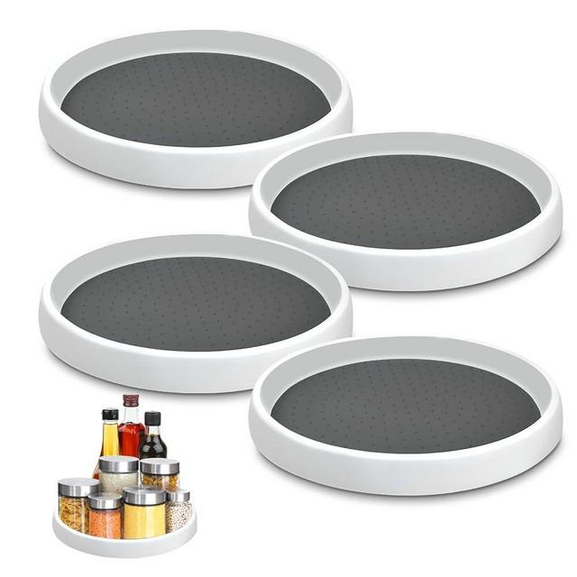 Lazy Susan Organizers, 10'' Set of 4, Non-Skid Lazy Susan Turntable for Cabinet, Pantry Storage, Kitchen, Refrigerator Organizing, Rotating Spice Rack