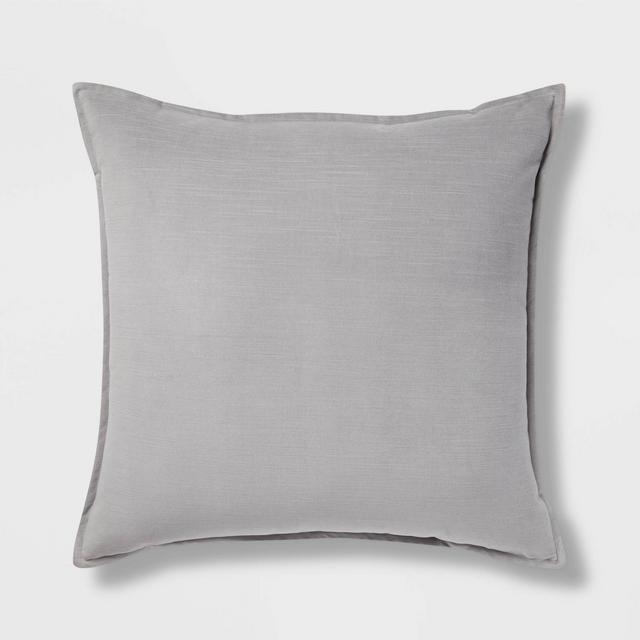 Oversized Cotton Velvet Square Pillow Gray - Threshold™
