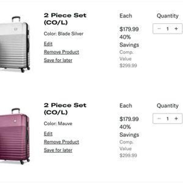 Cart - Samsonite luggage sets