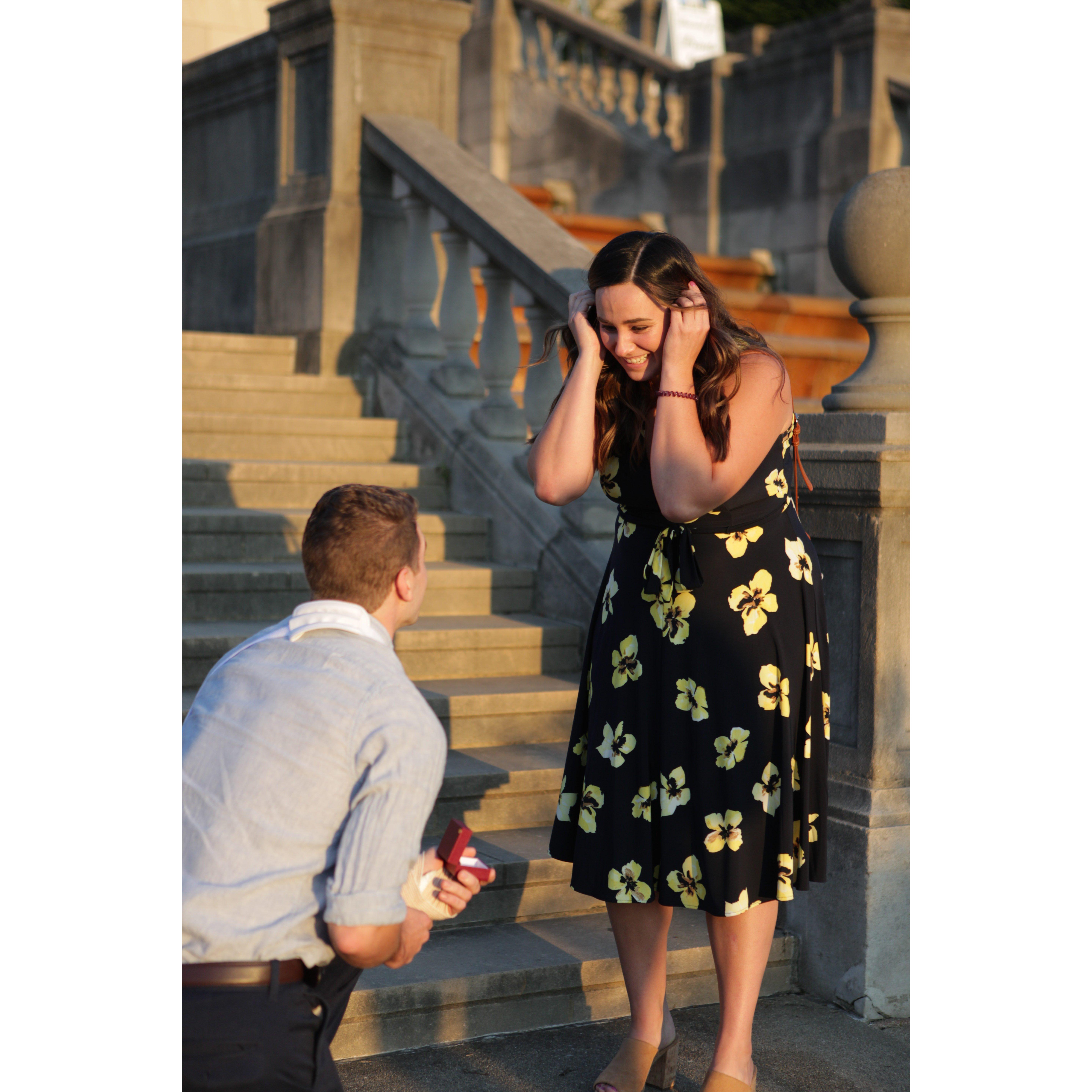 Michael planned the most perfect engagement surprise ever. A week after breaking his arm!