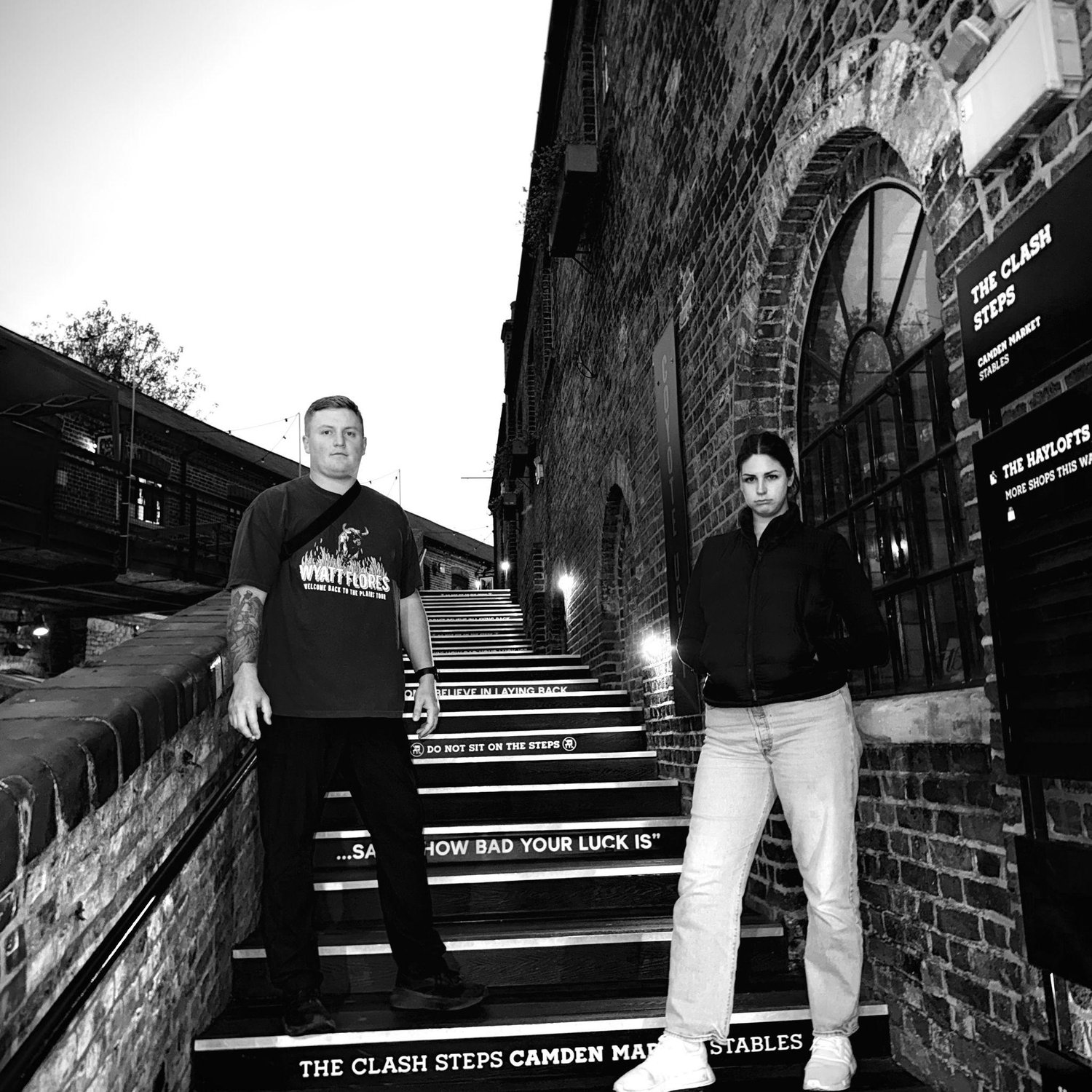 Recreating The Clash album cover on the same stairs in London, 2025