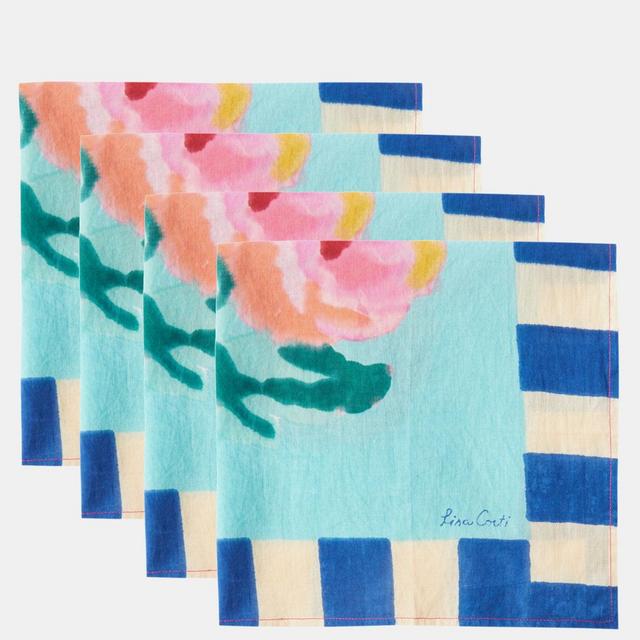 Lisa CortiSet of four Nizam floral-print cotton napkins