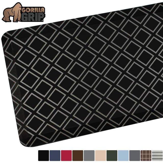 GORILLA GRIP Original Premium Anti Fatigue Comfort Mat, Phthalate Free, Ergonomically Engineered, Extra Support and Thick, Kitchen and Office Standing Desk Mats, 39x20, Diamond Black Gray