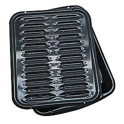 Range Kleen® Heavy-Duty Porcelain Full Size Broiler Pans in Black