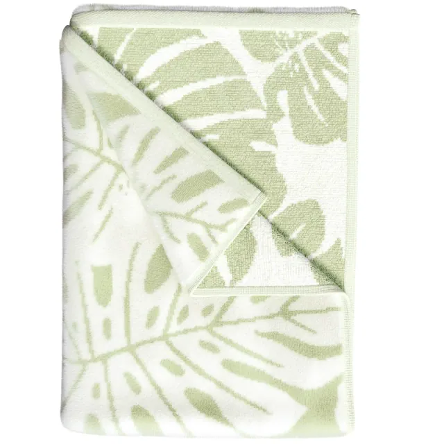 Oversized 36" x 68" Sage Green Leafy Palm Cotton Beach Towels - Great Bay Home