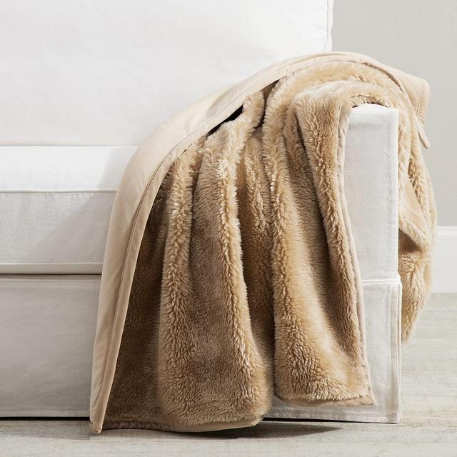 Faux Fur Shearling Throw, 50 x 60", Golden