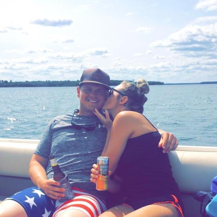 On the pontoon at Cass Lake, MN