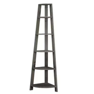 Monarch Specialties Corner Accent Étagère Bookcase in Cappuccino