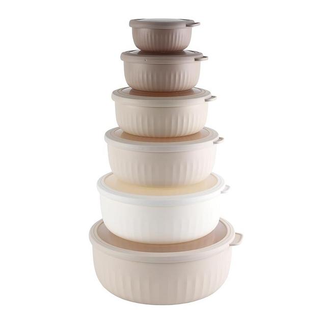 COOK WITH COLOR Prep Bowls with Lids- Wide Mixing Bowls Nesting Plastic Small Mixing Bowl Set with Lids