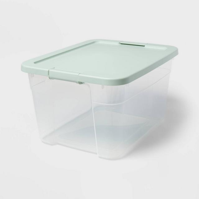 66qt Clear Latching Storage Box Green - Brightroom™