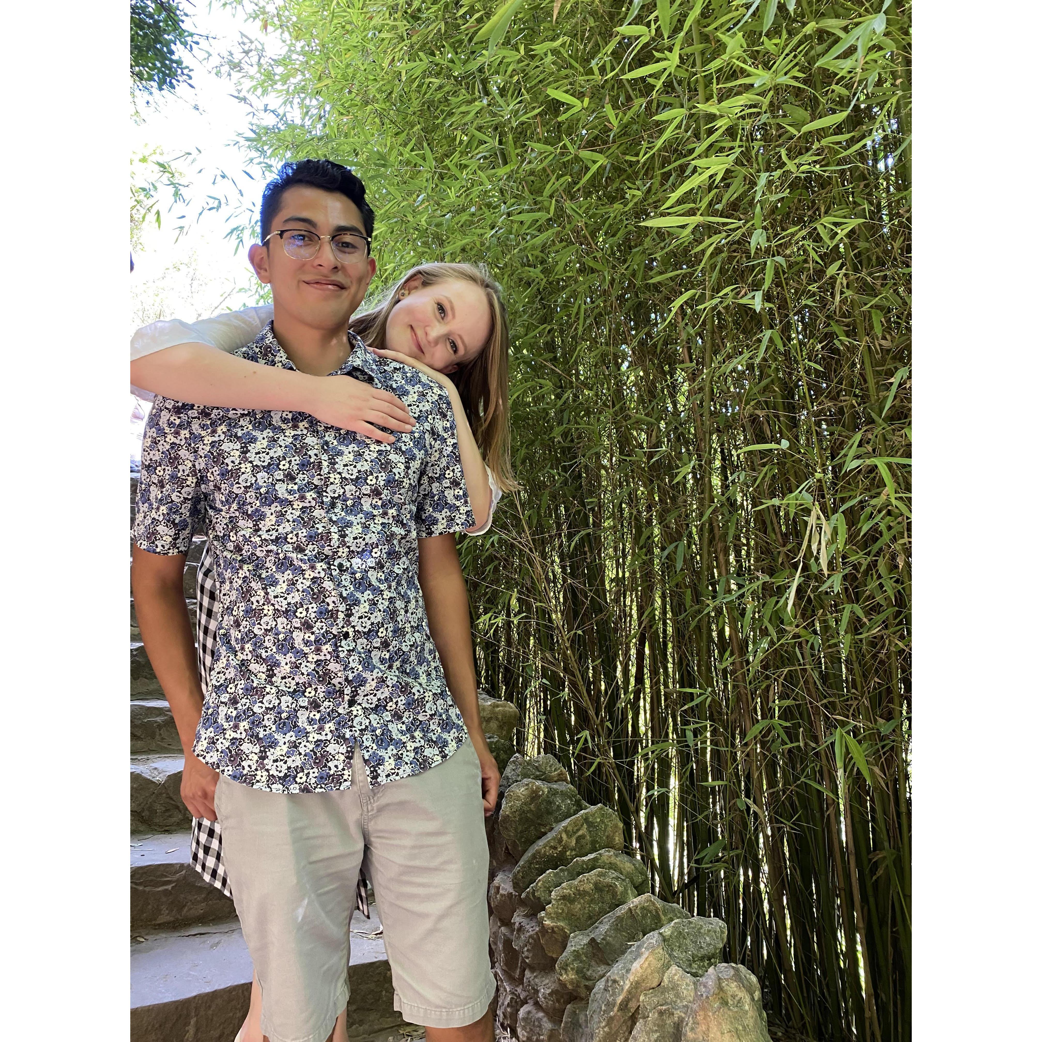 Japanese Tea Garden, San Antonio, TX. Thank you to Annie and Kaitie for capturing these moments of us trying to recreate the day we got engaged!