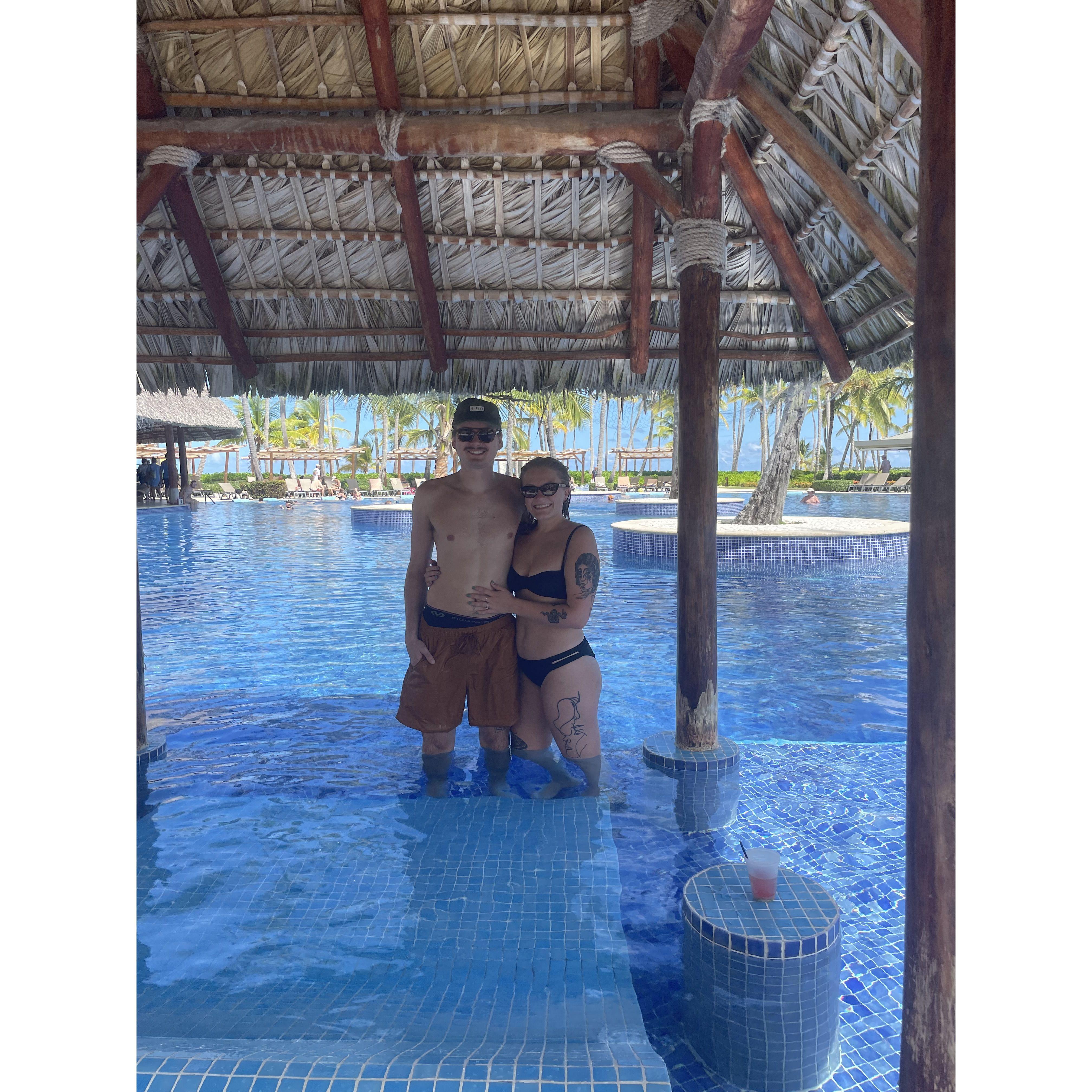 Our favorite part of the resort in the Dominican Republic were these pool huts. We will be continuing our travels to Greece on our honeymoon!