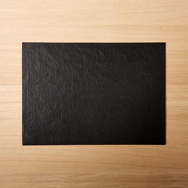 Black Faux Leather Placemat