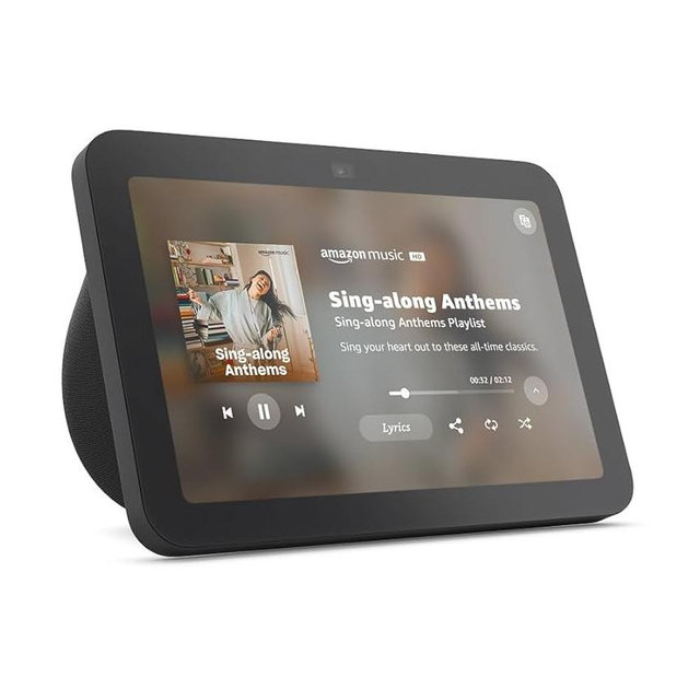 Echo Show 8 (newest model), Charcoal, bundle with Alexa Emergency Assist (monthly auto-renewal subscription)