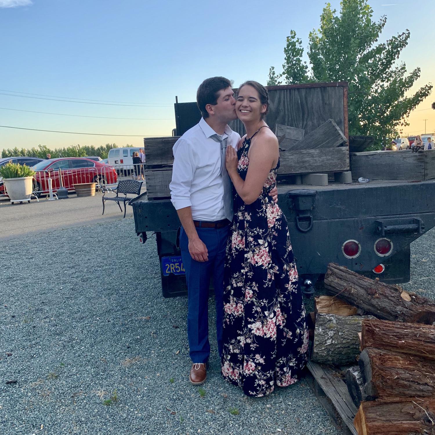 The first time we got all dressed up together to celebrate a friend's wedding.