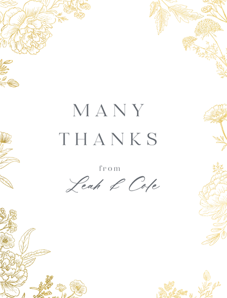 Vicenza Portrait Foil | White | Zola Thank You Cards
