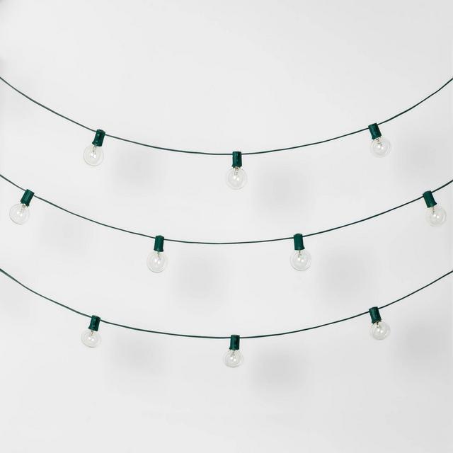 20ct Incandescent G40 String Lights Clear with Green Wire - Wondershop™