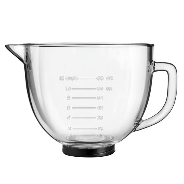 5 Quart Glass Mixing Bowls Compatible with 4.5&5 KitchenAid Stand Mixer,Allows Placing it in the Refrigerator