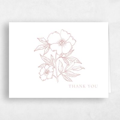 Dusty Rose, Pink Wedding Thank You - Cardinell Letterpress