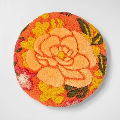 Tufted Floral Round Throw Pillow - Opalhouse&#8482;