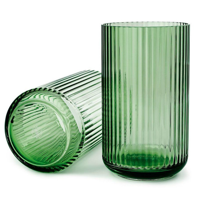 Lyngby Green Glass Vases, Medium