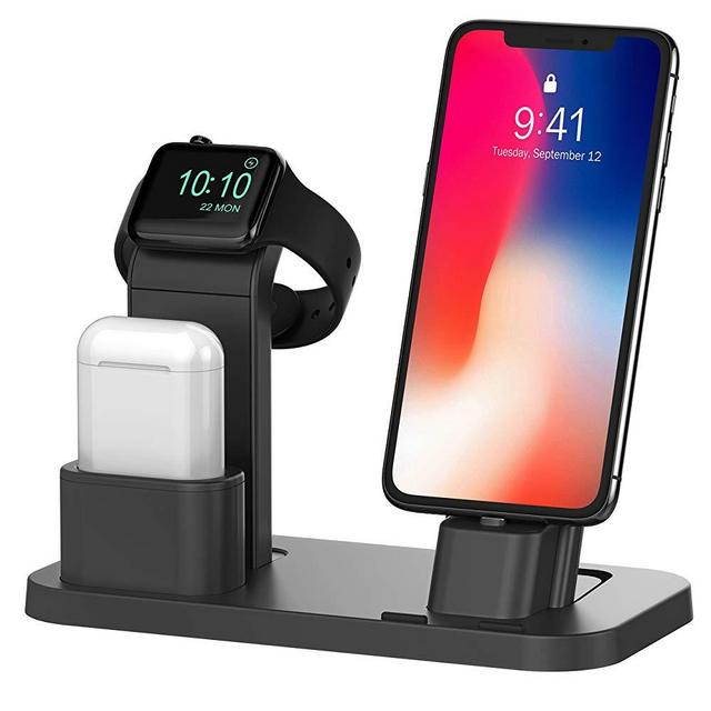 BEACOO Stand for iwatch, Charging Stand Dock Station for AirPods Stand Charging Docks Holder, Support for iwatch NightStand Mode and for iPhone 11/X/7/7plus/SE/5s/6S(Not fit for iWatch 5 charger)