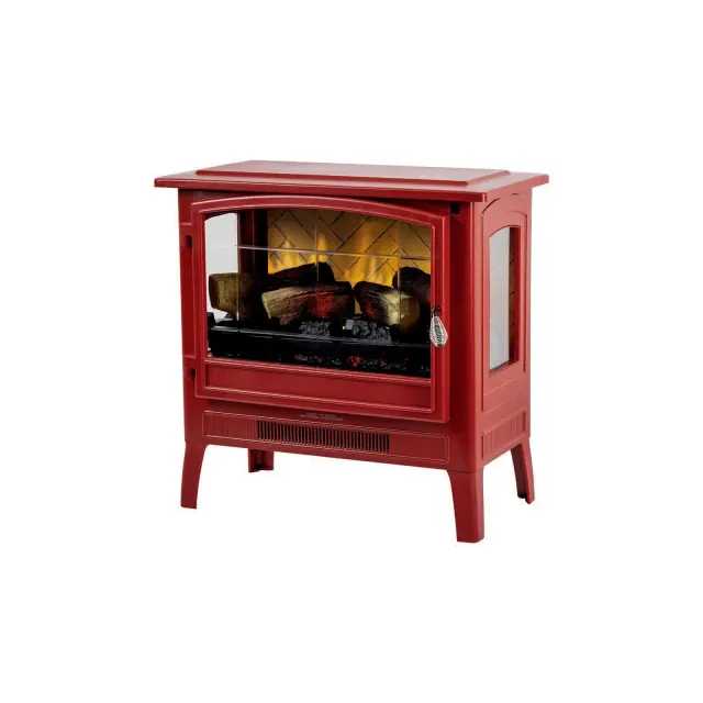 Country Living 24"W x 23.5"H x 13"D Freestanding Electric Fireplace Stove Heater - Deep Red