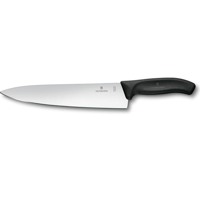 Victorinox Chef Knife 8 Inch - Swiss Classic Straight Edge Chef’s Knife, Kitchen Knife with Stainless Steel Blade, Ergonomic Non-Slip Handle, Dishwasher Safe, Blac