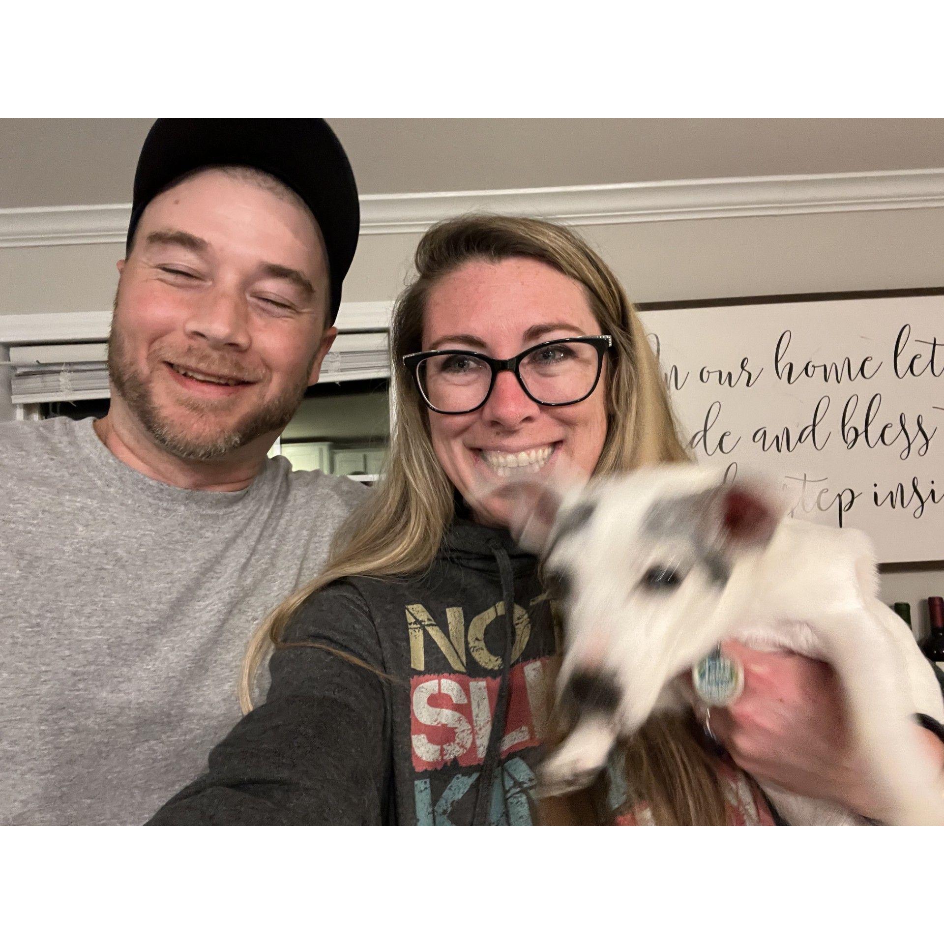 This picture marks the beginning of our beautiful journey together. First night we met, first picture we took together!
