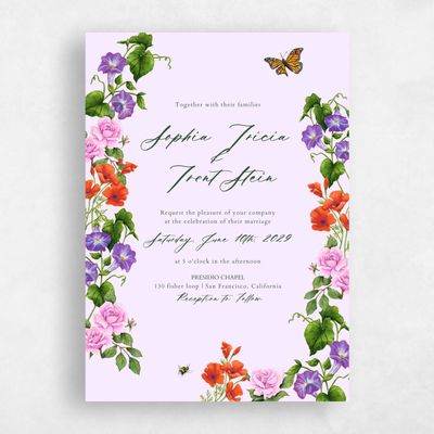 Light Lilac, Purple Wedding Invitation - Eterno Classic