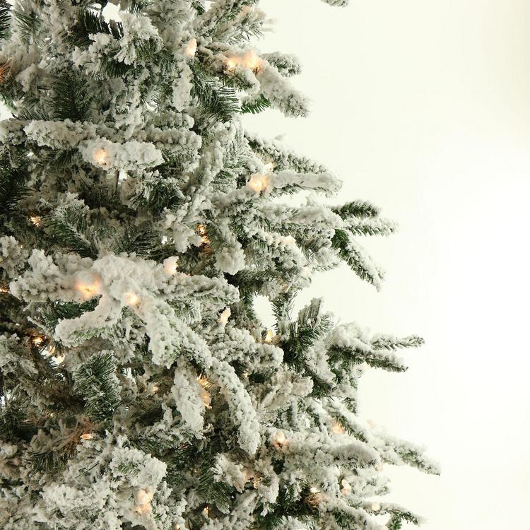 Fraser Hill Farm, Pre-Lit Mountain Pine Snow Flocked Christmas