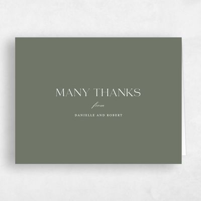 Green Typography Wedding Thank You - Hilltone Landscape