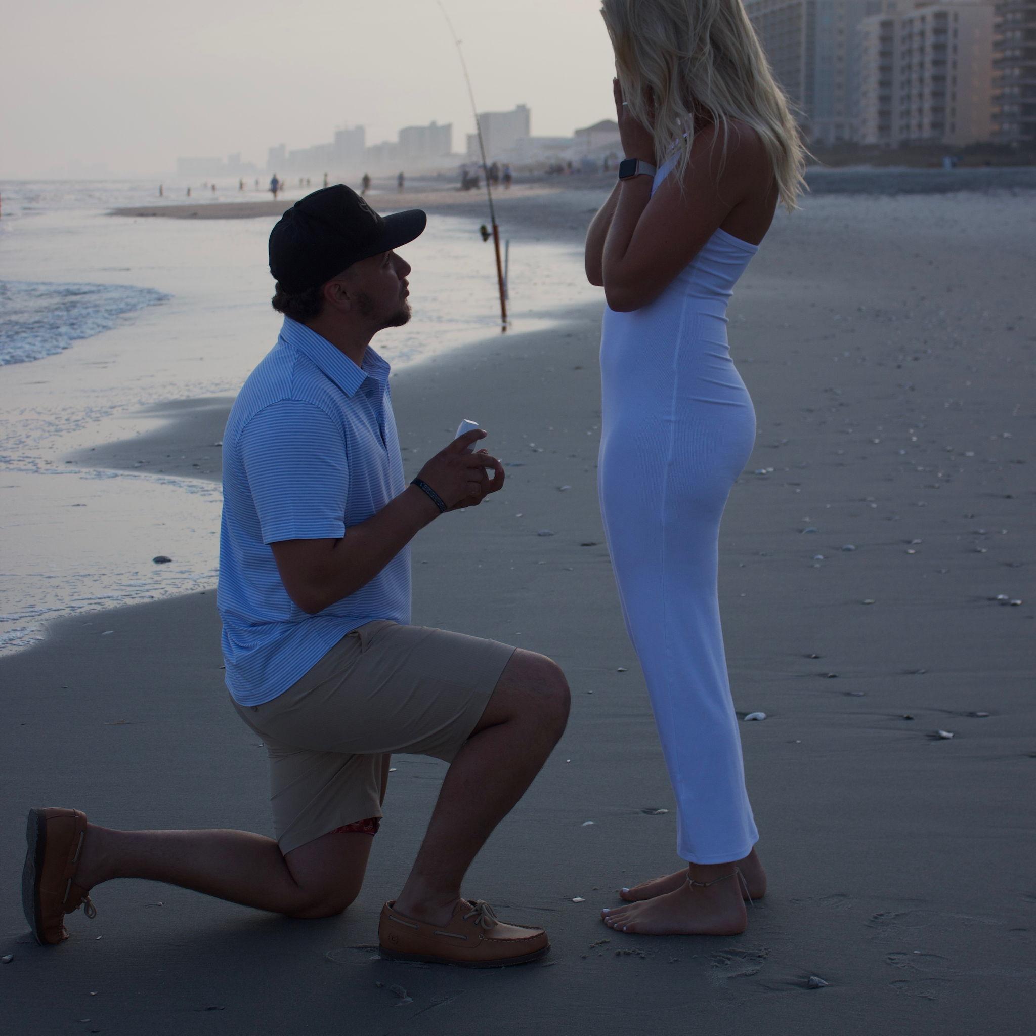 The moment Darren popped the question (her answer was yes!)