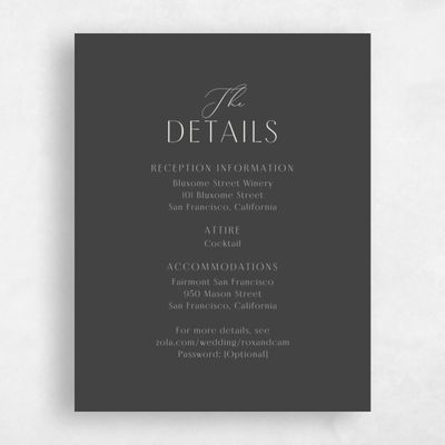 Dark Charcoal, Grey Wedding Enclosure - Paloma