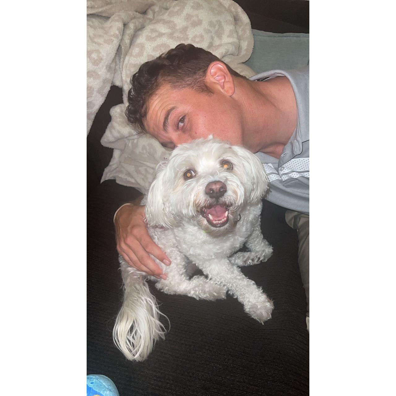 Kevin (groomsman) and Piper (ring bear) June 2022