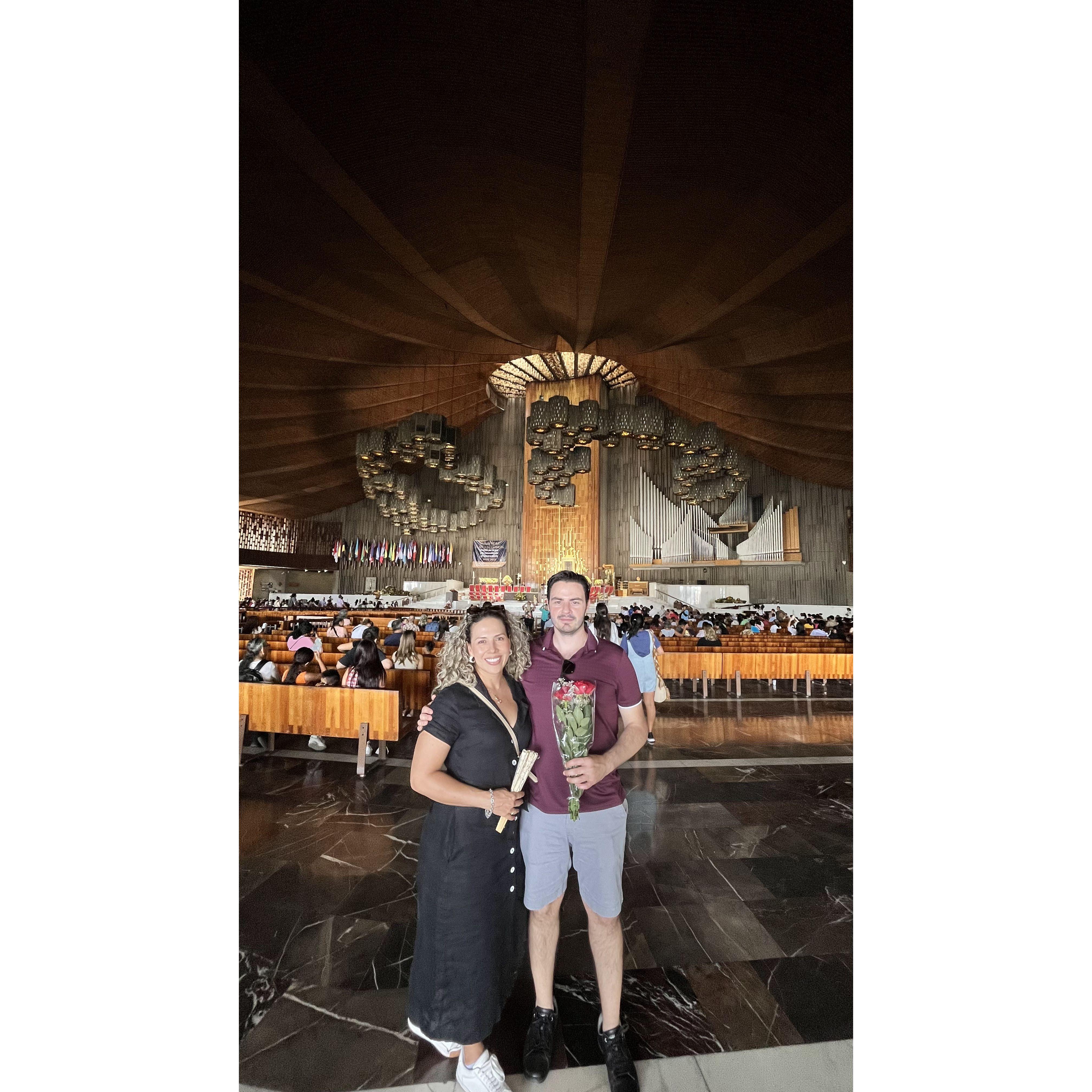 Our Catholic faith is the cornerstone of our relationship. we visited Our Lady of Guadalupe Basilica in thanksgiving for bringing us together.