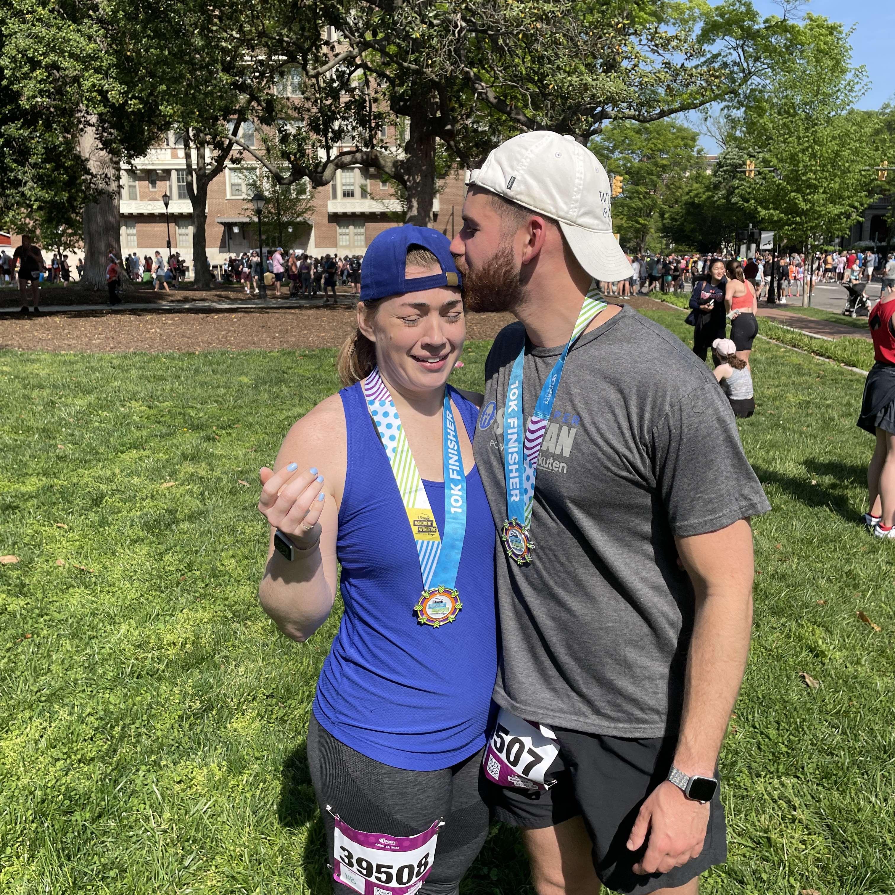 Justin makes me run races (I actually like it, despite my protests)