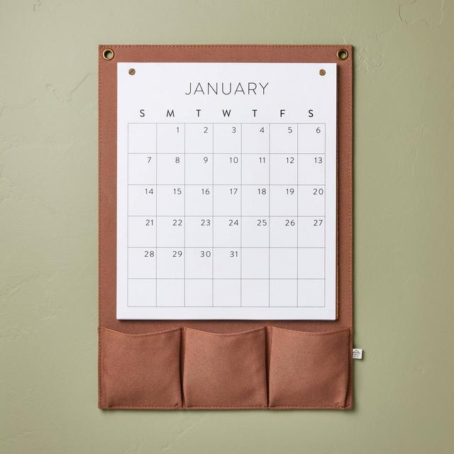 Canvas Pouch 2024-2025 Wall Calendar Brown/White - Hearth & Hand™ with Magnolia