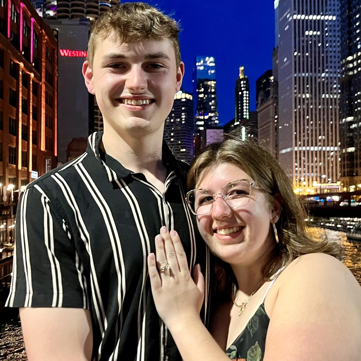 The night we got engaged in Chicago!
