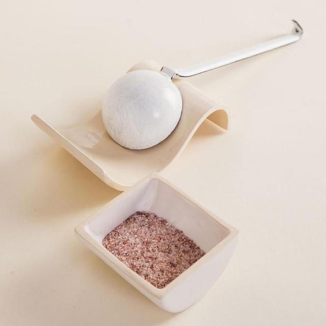 Salt Cellar & Spoon Rest Set, White