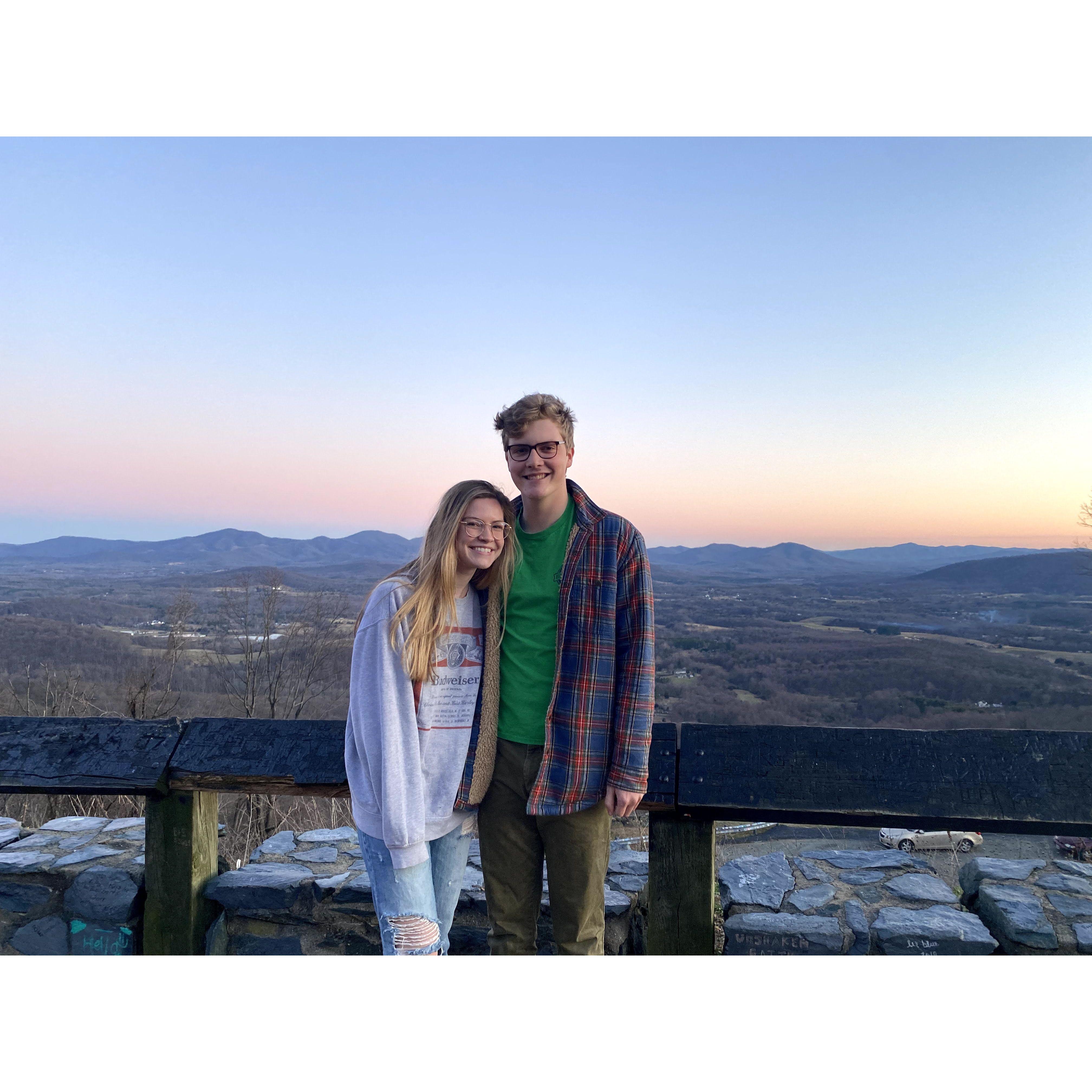 Our first picture together at Skyline Drive (where we got engaged!) back in 2020