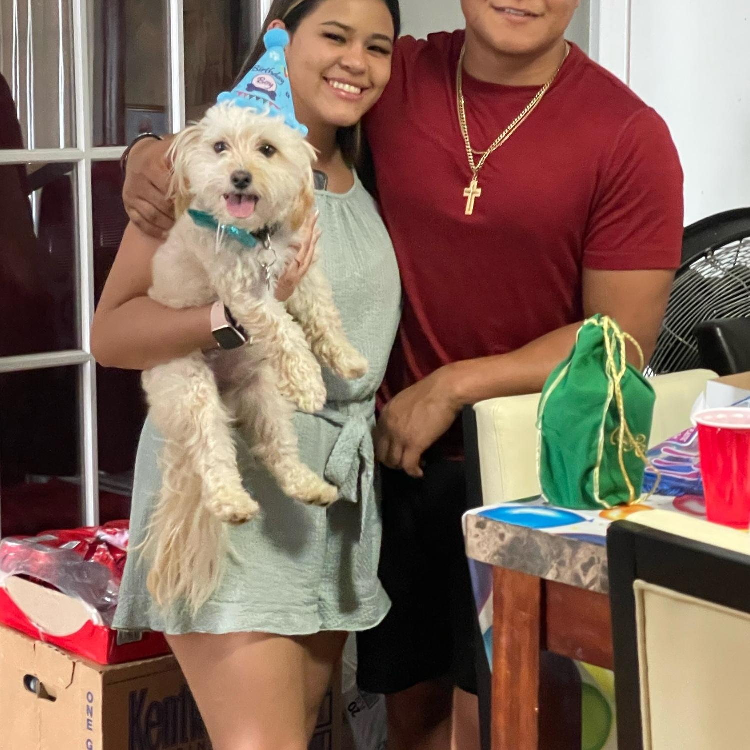 We threw a birthday party for our first kid, Saint🐶💙 4/3/22