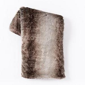 Faux Fur Ombre Throw, Mocha