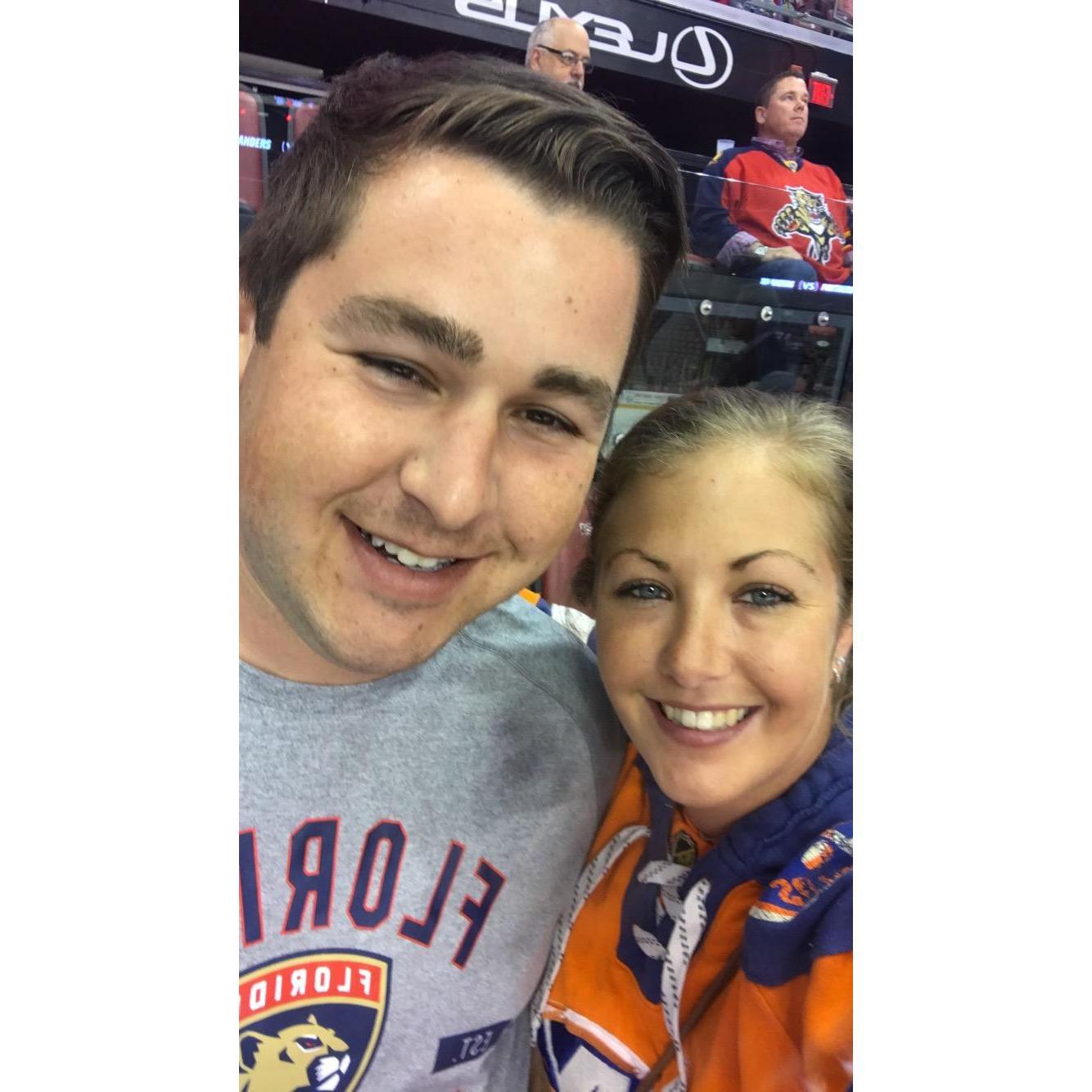 Further divided in sports, with the bride being a die hard Islander fan, and the groom being a Panthers fan. Thank god the Islanders play down here once or twice a year!
